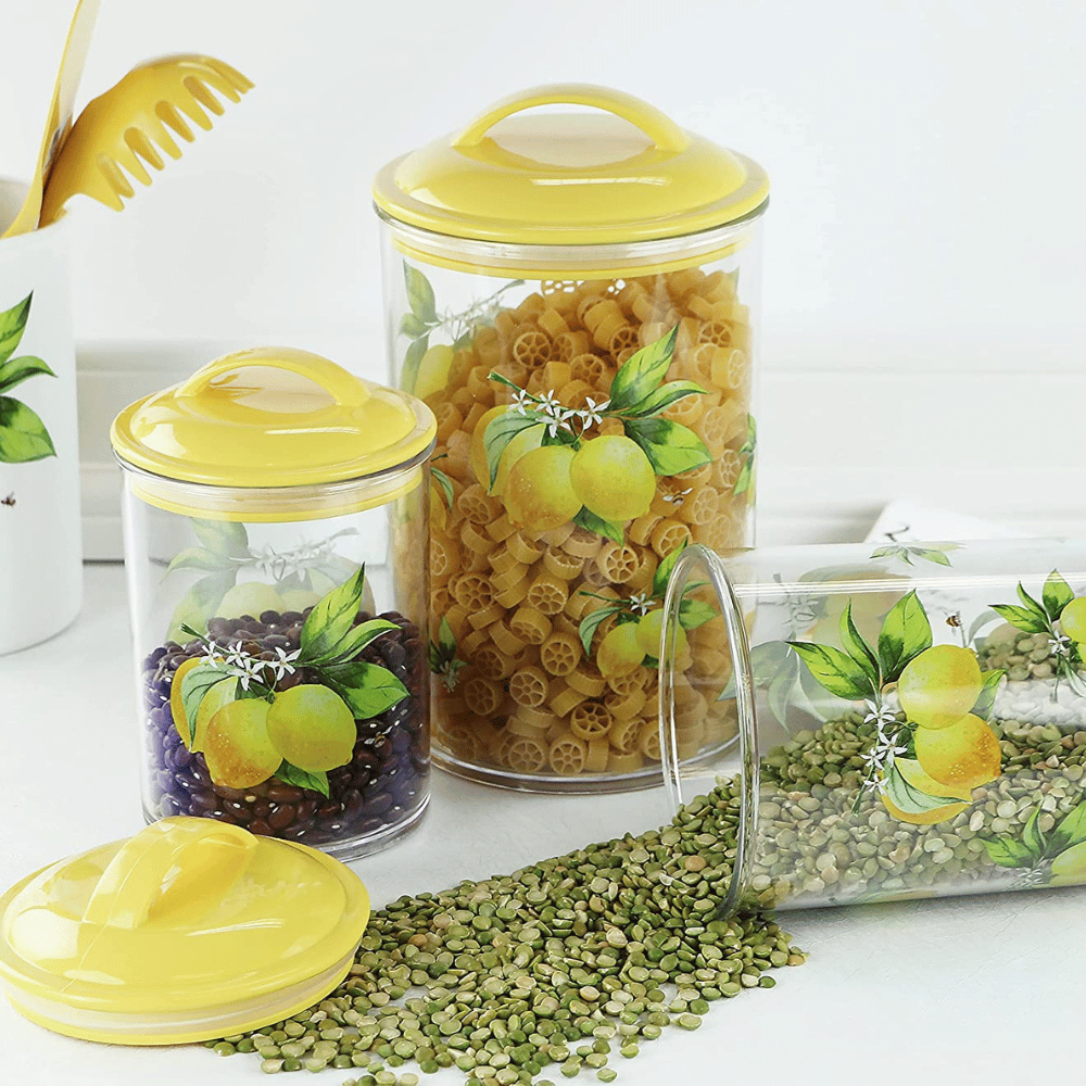 yellow kitchen canister set