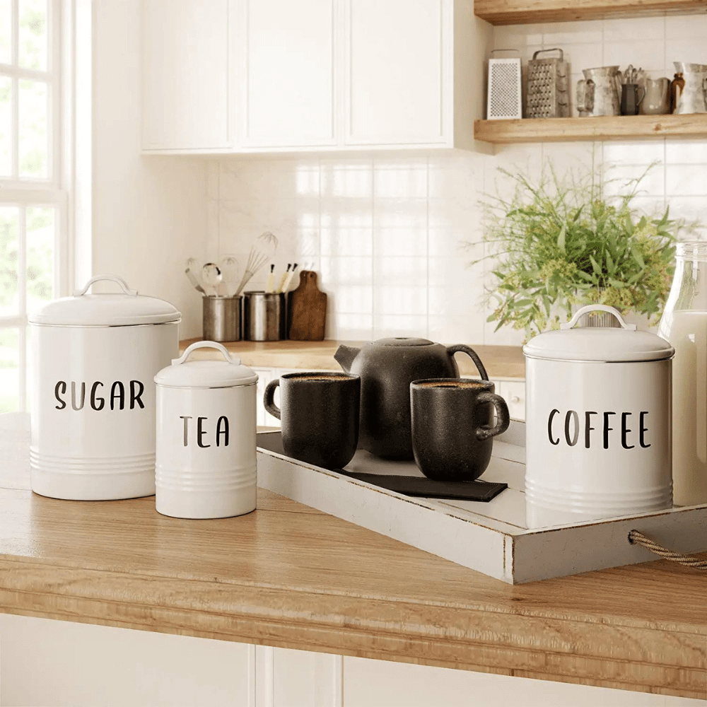 white canister set