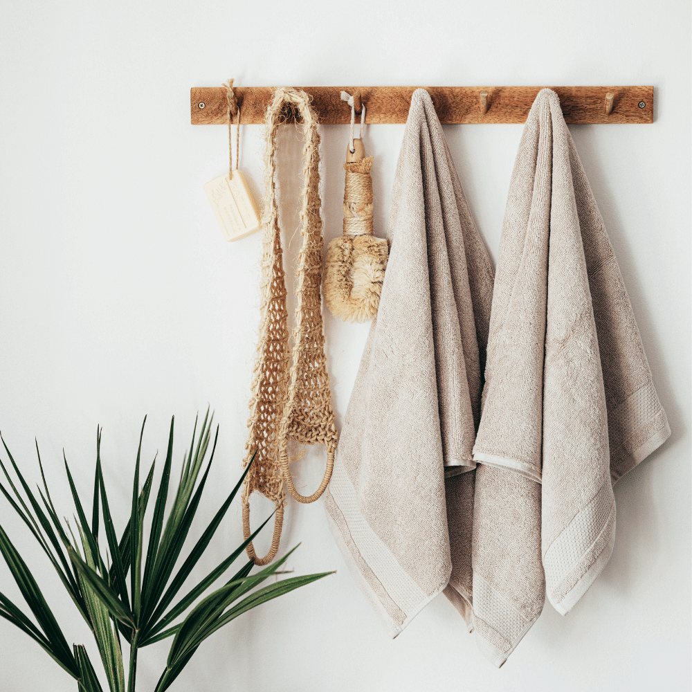 wooden towel rack