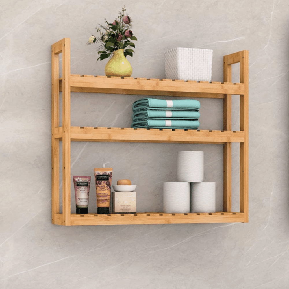 bamboo bathroom shelf